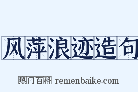 风萍浪迹造句是什么意思的图片